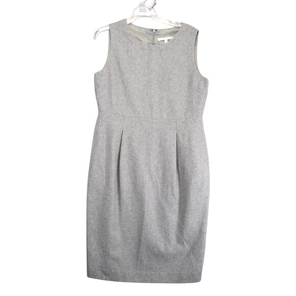 Shade Dresses & Skirts - Shade Gray Wool Blend Sleeveless Sheath Dress Sz 12 Box Pleats Knee-Length Y2K